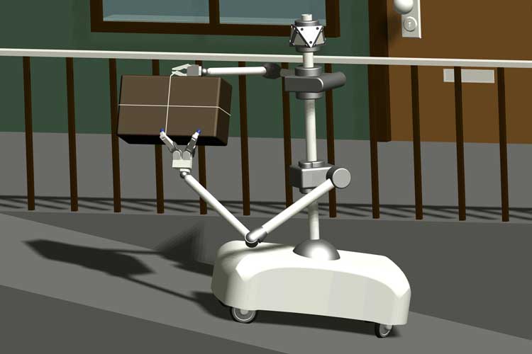 Universal robot delivering package